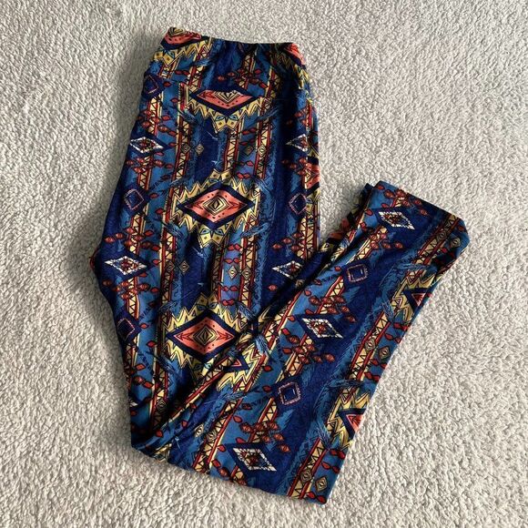 Lularoe Multi-Color Aztec Leggings Size OS - Picture 1 of 3
